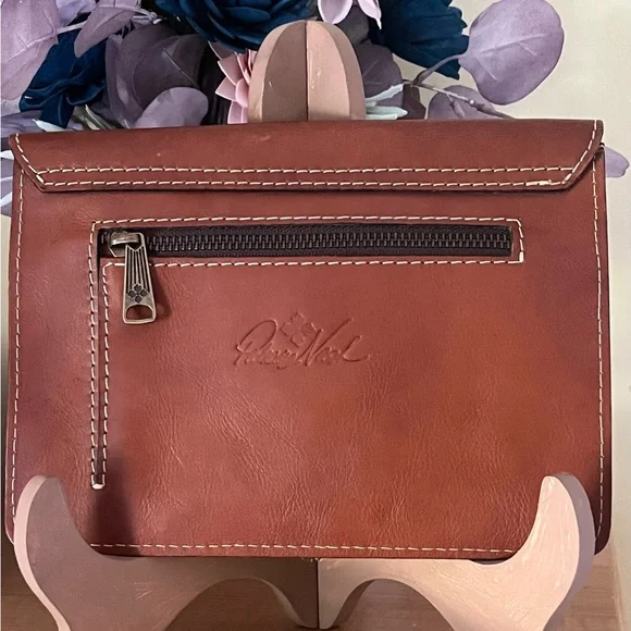 Patricia Nash Tan Leather Envelope Pouch - Picture 2 of 3